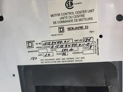 USED SQUARE D MODEL 6