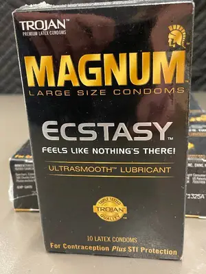 Lot of 4 Trojan Magnum Ecstasy Large Size Condoms 10ct Each