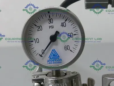 USED YOKOGAWA ADMAG CA CA115SN MAGNETIC FLOWMETER W/ 3/4" SANITARY FITTINGS & ANDERSON GAUGE