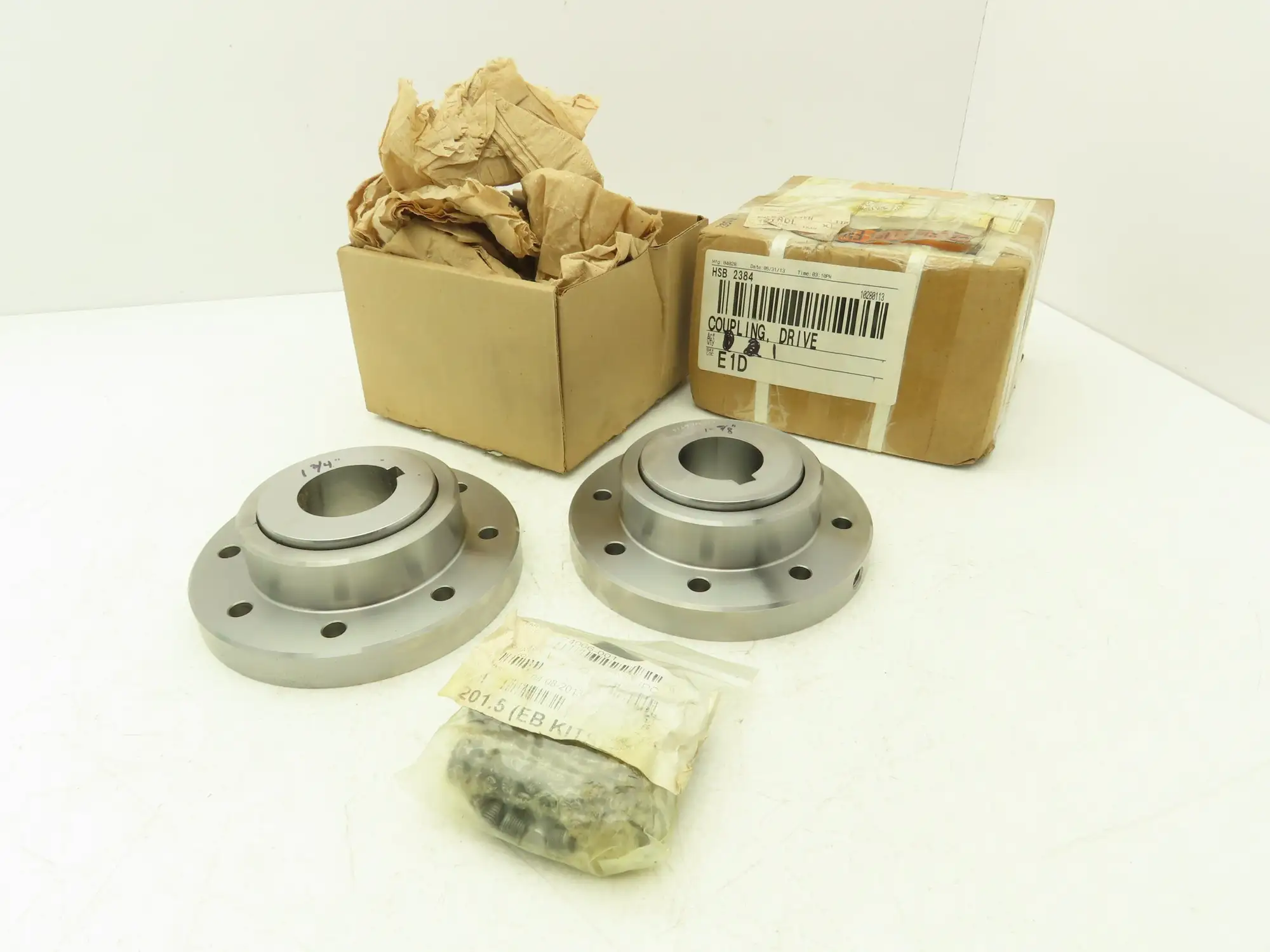 Ameridrives F201.5 EB FB 1-5/8 1-3/4 Gear Coupling Sleeves & Hubs Set w Hardware