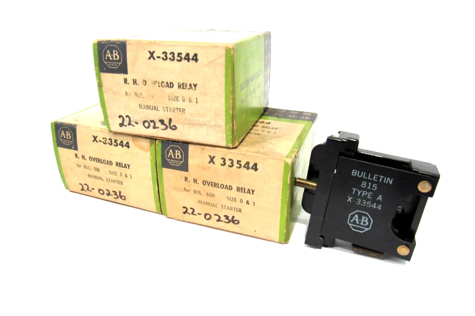 LOT OF 3 NEW ALLEN BRADLEY X-33544 OVERLOAD RELAYS X33544