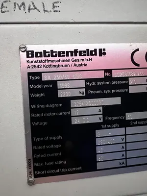 1998 BATTENFELD BA 250/50 CDC Plastic Injection Mold | Universal Press & Machinery (UPM) (5)