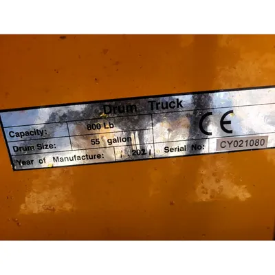 Used Global 800LB Capacity Portable Drum Lift Truck