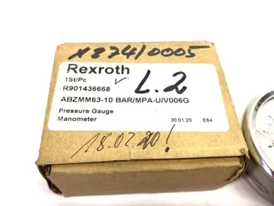New | in-Stock BOSCH REXROTH MANOMETER PRESSURE GAUGE ABZMM 63- 10BAR/MPA-U/V006G Miscellaneous MRO | Maverick Industrial Sales #1121574