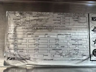 Used Southbend _UNKNOWN_ Commercial Ranges Illinois US | Falcon Restaurant Supply #1493936