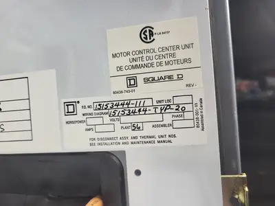 USED SQUARE D MODEL 6