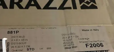 Marazzi DS11-MUD 8x8 Gres Porcellanato Tile - Made in Italy, 24 Units/Box 4 Boxes