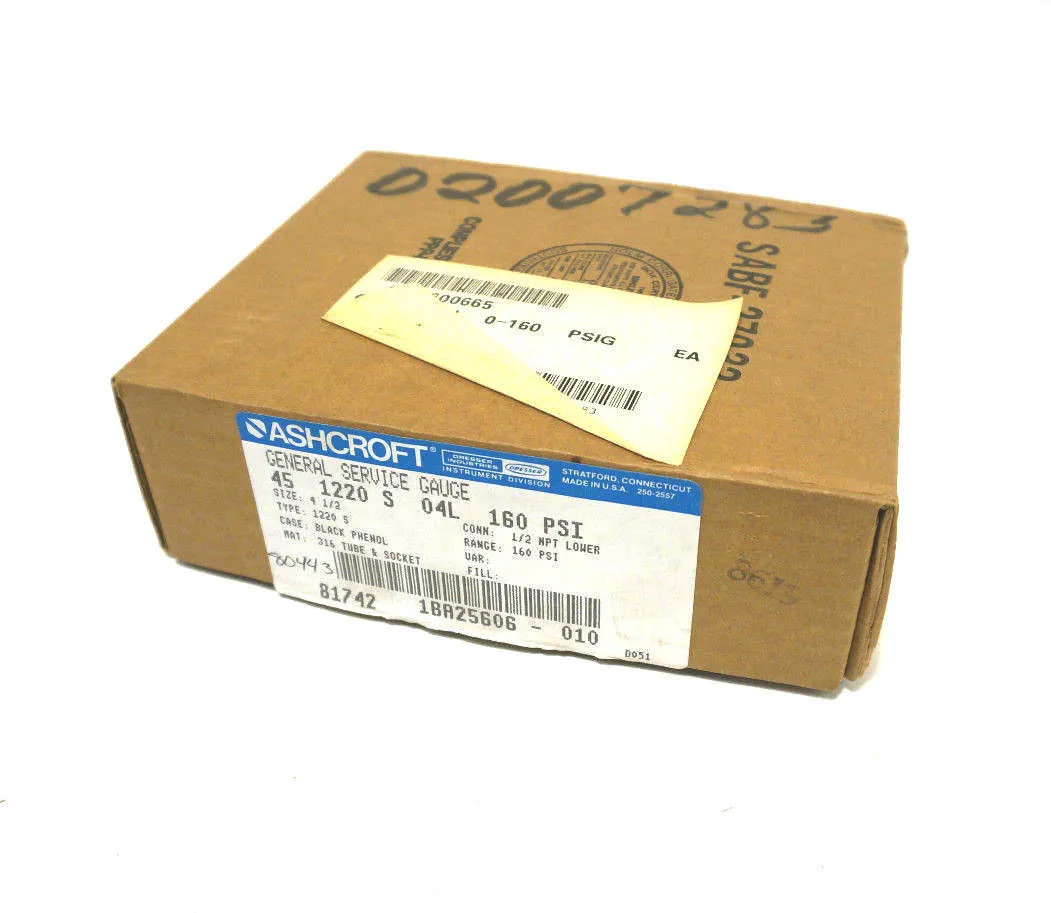 NEW ASHCROFT 45-1220-S-04L-160 GAUGE 451220S04L160