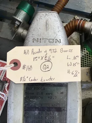Machined 932 Bronze; Lathe Stock; 15″ X 61/2″
