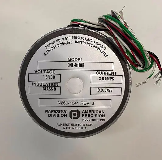 Used RAPIDSYN DIVISION 34E-9110B  ELECTRIC MOTOR 1.8VDC Motors (misc) California US | Equipment Lab #485394