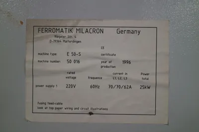 USED 1996 FERROMATIK MILACRON Elektra 50-S
