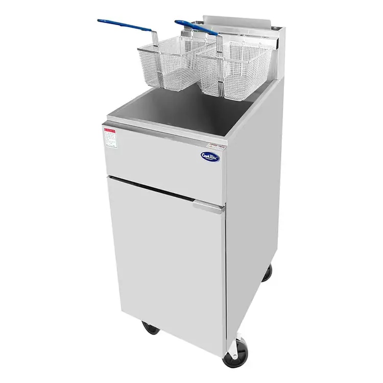 New | in-Stock Atosa New Atosa ATFS-35ES HD 35 LB Gas Deep Fryer - Stainless Steel 60,000 BTU Cookers / Coolers / Fryers Illinois US | Falcon Restaurant Supply #1375304
