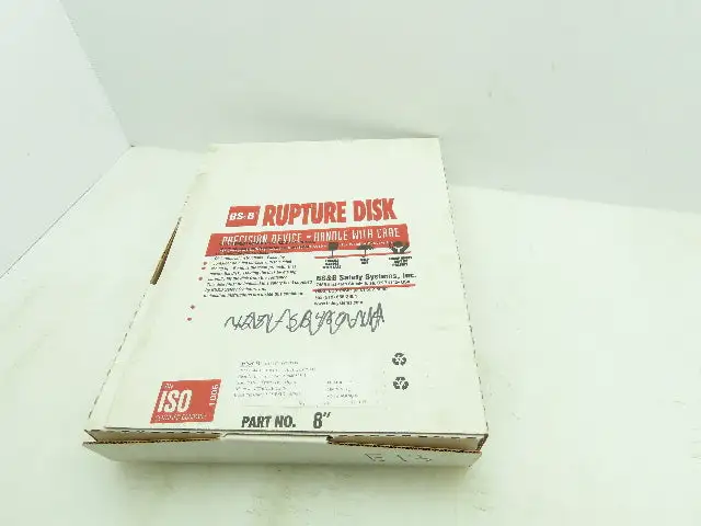 BS&B Safety Systems 013668 BIN:VD-E-13 Rupture Disk 8" Type AV 2.25 PSID @ 72°F