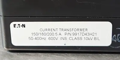 Eaton 9917D43H21 Current Transformer 50-400Hz 600V (BIN521)