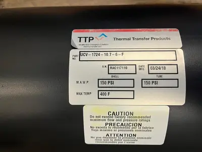 New | in-Stock THERMAL TRANSFER PRODUCTS 34.68 X10 .5 HVAC Parts and Equipment Ohio US | Surplus Asset Holdings #1209784
