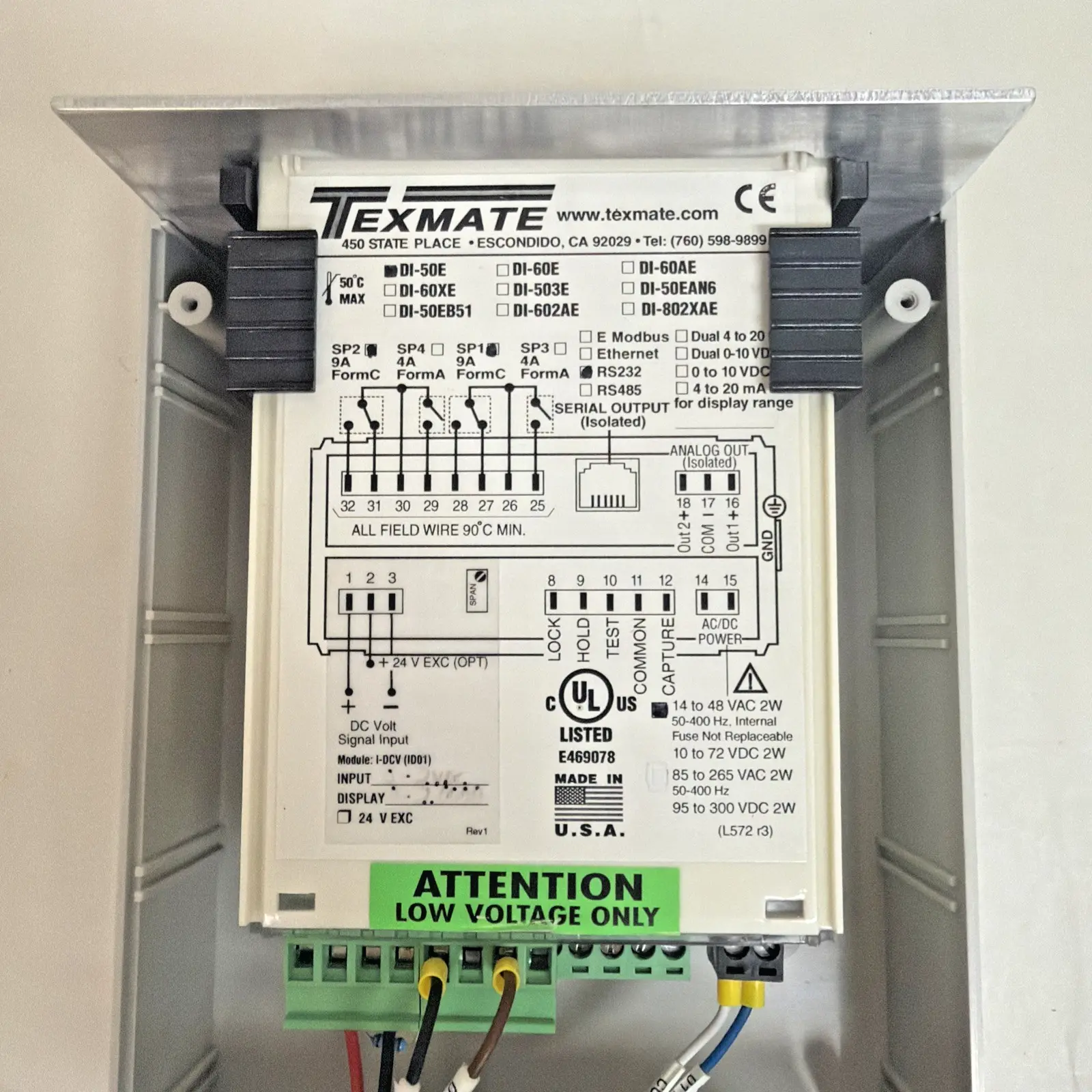 Used Texmate DI-50E Meters - Misc California US | ANACAPA EQUIPMENT BROKERS, INC #1232946