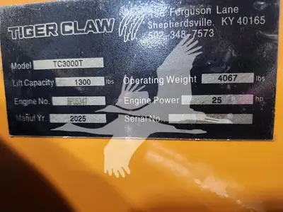 USED 2025 TIGER CLAW TC3000T