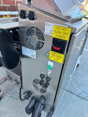 USED DORNER STAINLESS STEEL CONVEYOR INSPECTION MACHINE W/ OPTEL CONTROLLER