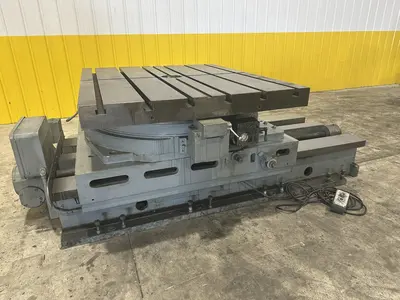 50" X 60" CINCINNATI BICKFORD CROSS SLIDING ROTARTY T-SLOT  MOTORIZED MILL TABLE: STOCK #22529