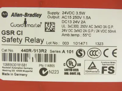 Allen Bradley 440R-S13R2 Guardmaster Multi-Function Safety Module Ser A 101