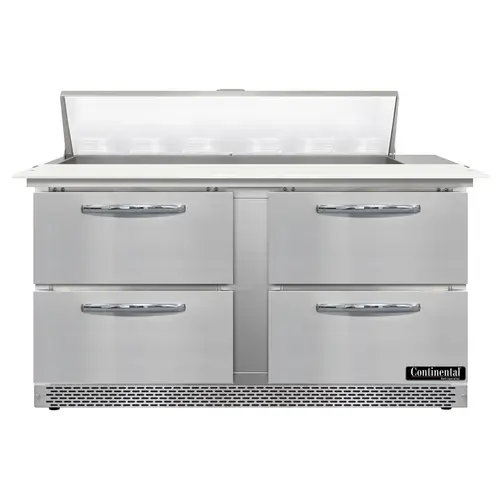 Continental D60N12C-FB-D 60" Designer Line Sandwich/salad Prep Table W/ Refrigerated Base, 115v