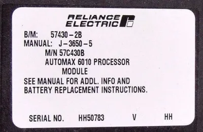 USED RELIANCE ELECTRIC 57C430B PROCESSOR MODULE
