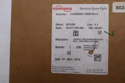 FLOWSERVE APEX8000/ APEX8000X80247A0T - BRAND NEW - STOCK H2885A
