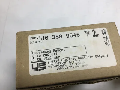 UE J6-358 Pressure Switch: 0 to 250 PSI