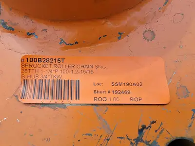 Roller Chain Sprocket 100B28215T, Size 100, 28 Teeth