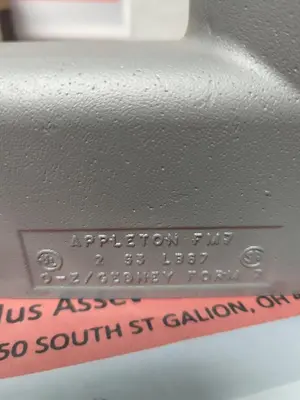 New | in-Stock APPLETON ELECTRIC LB67-SA Miscellaneous Equipment (Electrical & Power) Ohio US | Surplus Asset Holdings #1244094