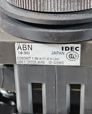 IDEC ABN Black Push Button (BIN643)