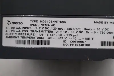 Valmet ND9103HNT/K05-CE07 Intelligent Valve Controller - STOCK GF415