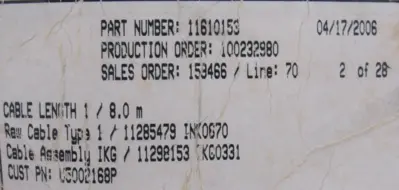NEW REXROTH 11610153 CABLE IKG0331 8.0M