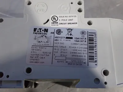 New | in-Stock EATON FAZD6/3DU Circuit Breakers | HGR 24 #731933