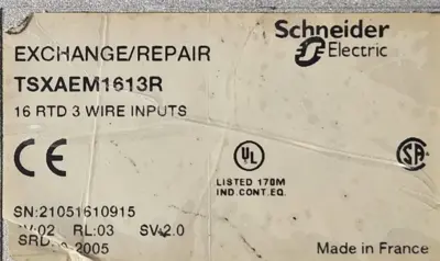 Schneider Telemecanique TSXAEM1613R 16 RTD 3 Wire Input Module (BIN344)