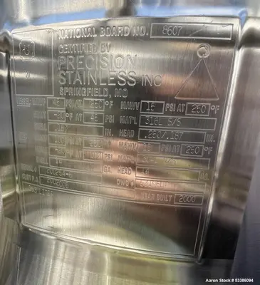 Used Board Rated Freeze/Thaw Jacketed Vertical Tank.