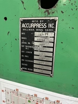 Used ACCURSHEAR 62506 Power Squaring Shears (Inch) Georgia US | The Equipment Hub #1304943