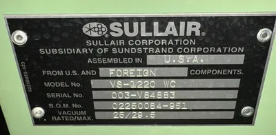 SULLAIR VS-12 20 WC Pumps & Hydraulics | ESS Industrial Equipment Sales (8)