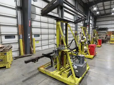 PWI Mobile Frame Chassis Rotator RV Trailer Hydraulic 230/480V 3Ph 360° Cascade