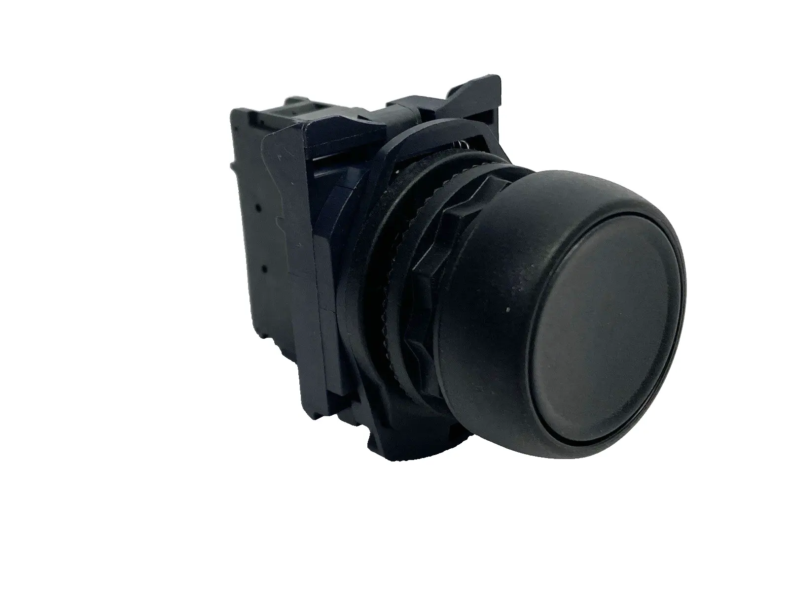 800F-X10,800F-ALP,800FP-E2 | Allen Bradley 800FP-E2 Pushbutton Black w/ 800F-ALP Latch 800F-X10 Ser A Contact - Used