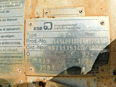 Used KSB HGC 4/9 Centrifugal Pumps Ohio US | Equipment Recovery Corp. #1331647