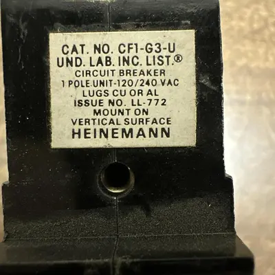 Used HEINEMANN CF1-G3-U Miscellaneous Equipment (Electrical & Power) | Surplus Asset Holdings #1194276