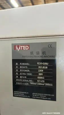 Used Wenzhou RZJD-350J Paper Bag Making Machine with Window Unit & Hot Melt Glue System