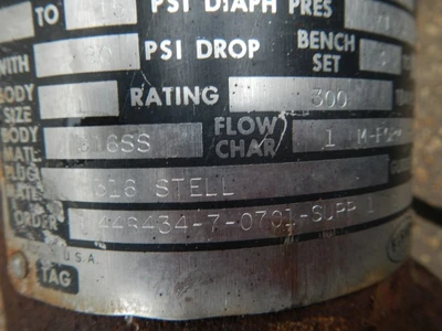 Fisher 1" 300 Class 316 Stainless Steel Control Valve