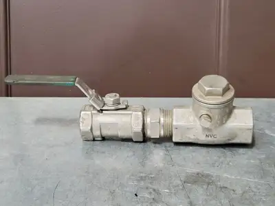 1" Class 200 Check Valve w/ 1" Ball Valve