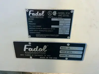 Used 2001 FADAL 90411 / VMC 2016L Vertical Machining Centers Ohio US | HGR 24 #1249371