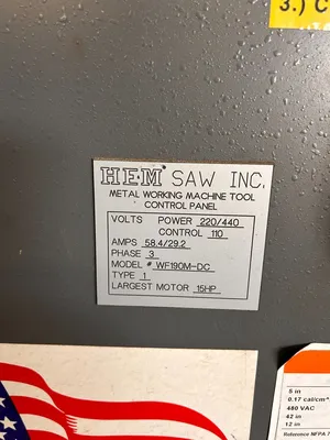 HEM HEM WF190M-DC Horizontal Band Saws | International Used Machinery / Syracuse Machine Tools Inc. (4)