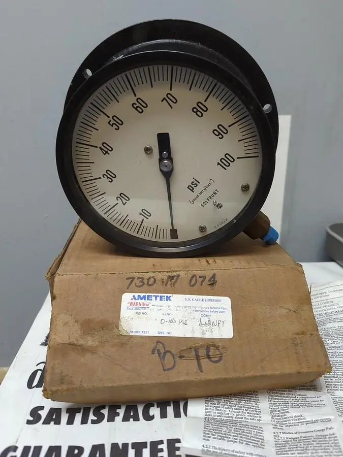 New | in-Stock AMETEK 0-100 PSI Universal Pressure Meters Ohio US | Surplus Asset Holdings #1235078