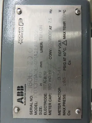 ABB 3" Magnetic Flowtube model 10DX3111ADE14P1A2EAA1132 , New
