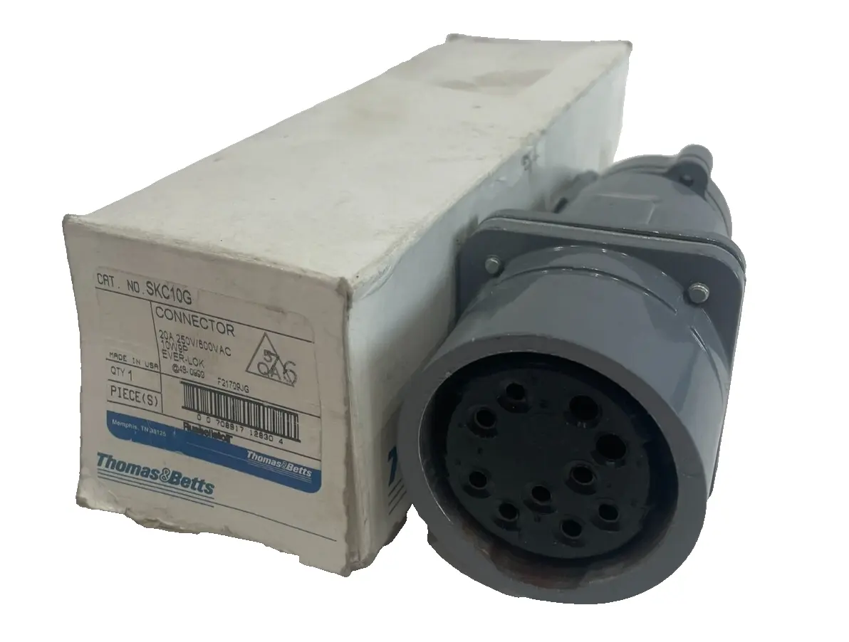 NEW T&B RUSSELLSTOLL SKC10G FEMALE CONNECTOR 20A 250V 600VAC